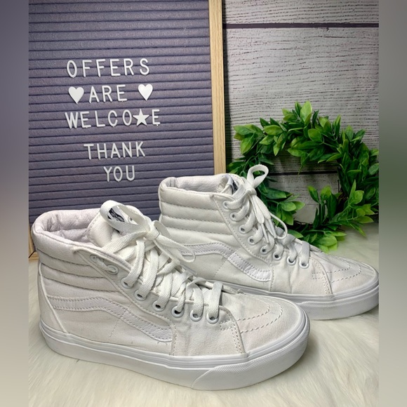 VANS Canvas Sk8-Hi True White Shoes size 7 high top - Picture 4 of 10